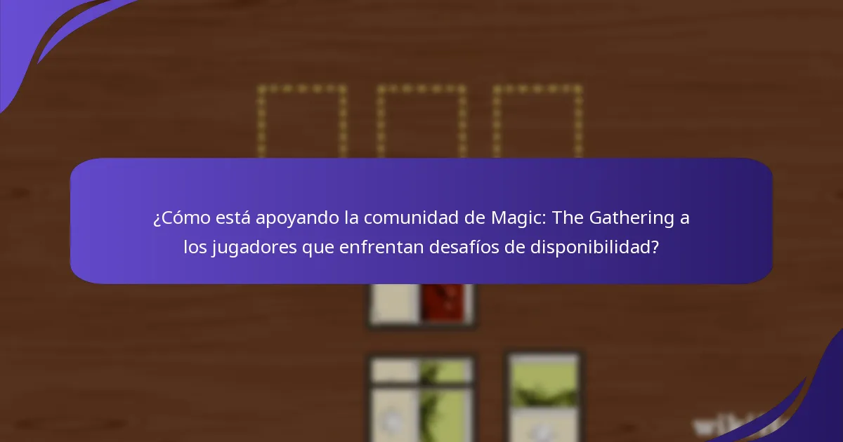 ¿Cómo está apoyando la comunidad de Magic: The Gathering a los jugadores que enfrentan desafíos de disponibilidad?